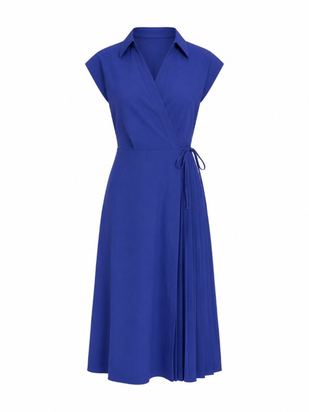 Calvin Klein Petite Ultramarine Surplice-Neck Gauze Midi Dress 8P NWT - Picture 6 of 7
